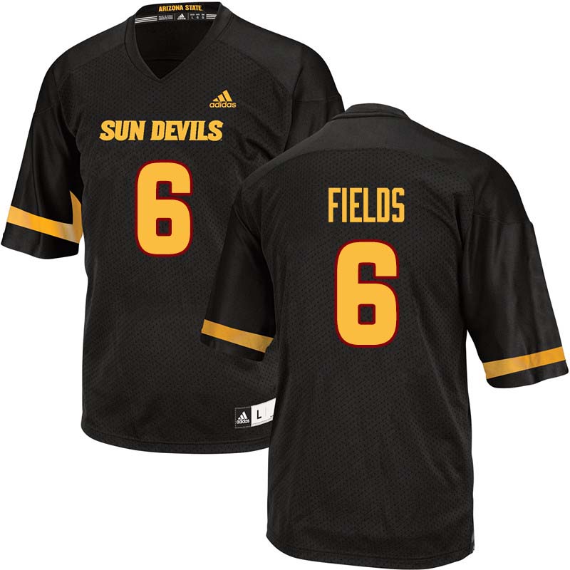 Men #6 Evan Fields Arizona State Sun Devils College Football Jerseys Sale-Black